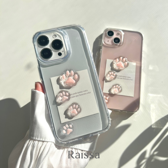 R123 nyanko【6色展開】 クリアケース iPhone全機種対応 肉球ケース