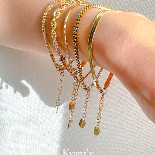 つけっぱなしOK♡/kyanzyベネチアンチェーンブレスレット/316L/18K