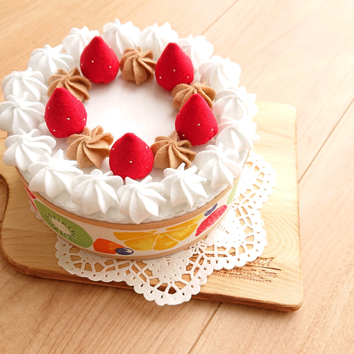 フェルトケーキ (帯柄・フルーツ) ハーフバースデーケーキ