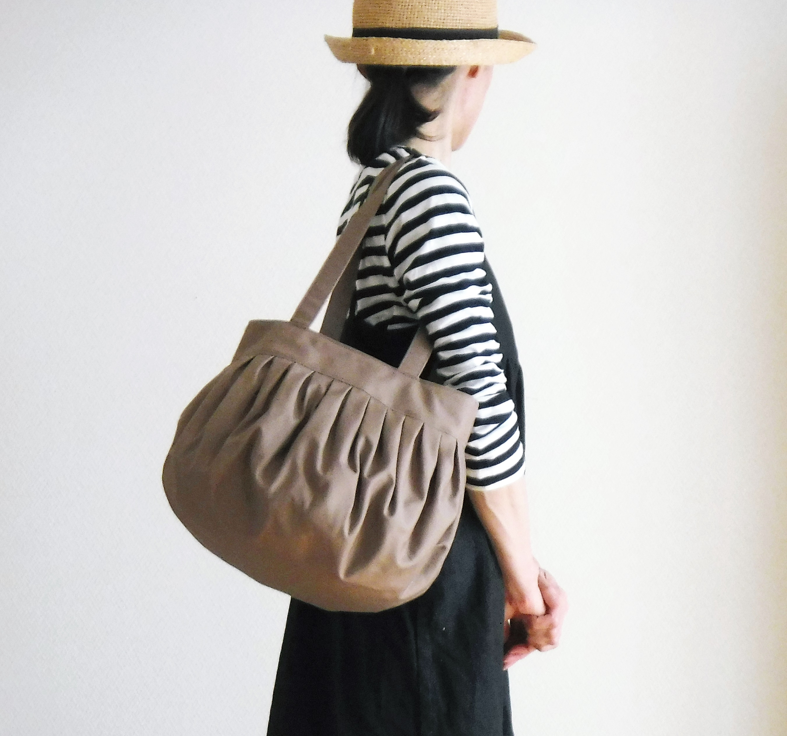 ココア/Mサイズ/balloon balloon トートバッグ/11号帆布【受注制作】