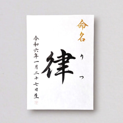 【シンプルな手書き命名書　A4サイズ】　　　　　　書道家による手書き命名書で出産祝いお七夜を　 2枚目の画像