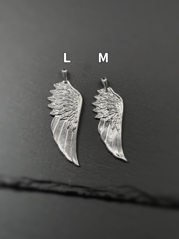 New♠︎【Angel】フェザーのネックレス (M) シルバー 純銀　ゴシック 6枚目の画像