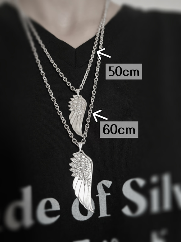 New♠︎【Angel】フェザーのネックレス (M) シルバー 純銀　ゴシック 10枚目の画像