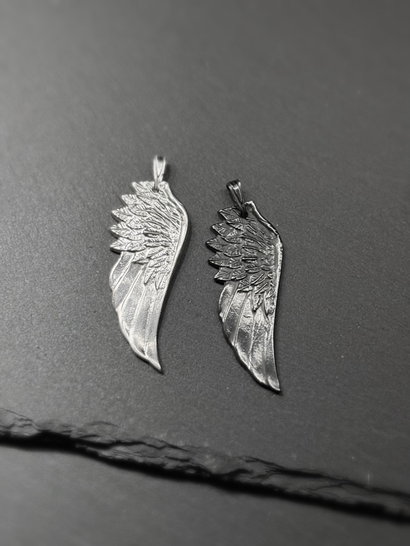 New♠︎【Angel】フェザーのネックレス (M) シルバー 純銀　ゴシック 3枚目の画像