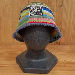 かぎ針編みバケットハット ニット帽 Sサイズ（頭回り約55-56.5cm）-06 2枚目の画像