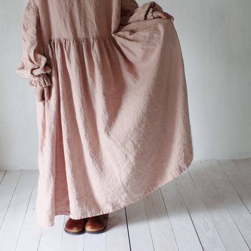 Olivia / 桜鼠色 草木染め/リネンワンピース ワンピース ISTIST
