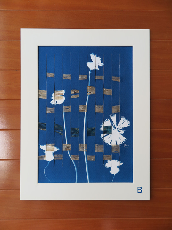 植物剪影。編織藍曬框畫 Botanic Weaving Cyanotype Framed Art Piece 第4張的照片