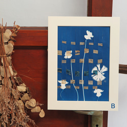 植物剪影。編織藍曬框畫 Botanic Weaving Cyanotype Framed Art Piece 第5張的照片