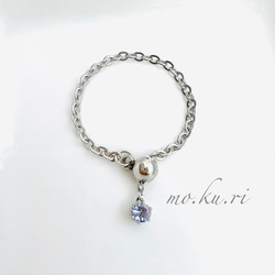 14kgf]ラージサイズ ダブルサークル ラリエット チェーンリング