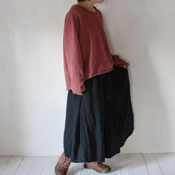 Amiri / linen gather skirt / 憲法黒色　草木染めリネンスカート 9枚目の画像