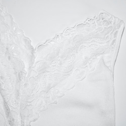 Lace Trim V-neck Tank Top (white) キャミソール ホワイト 白 ストリート 5枚目の画像