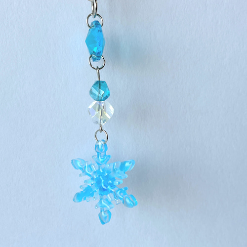 ☆雪うさぎ☆(大) ダークブルー レジンキーホルダー