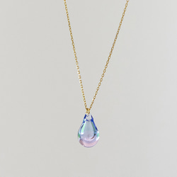 ガラスの小宇宙　クリスタルオパール ミニペンダント　雫型　No.2035 ガラスの小宇宙 クリスタルオパール ミニペンダント 雫型 No.2035