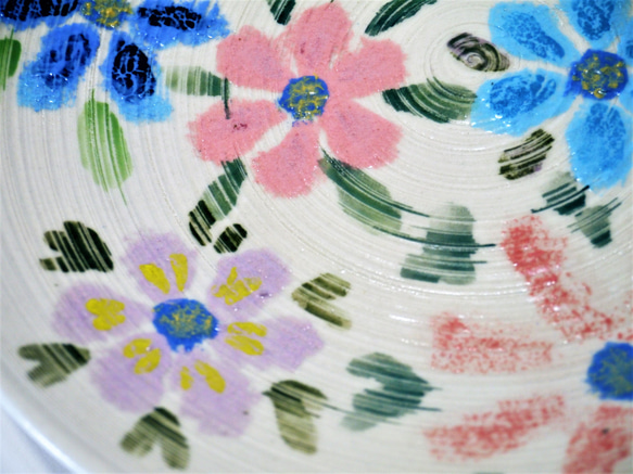 〈一点もの〉大皿・花文様 7枚目の画像
