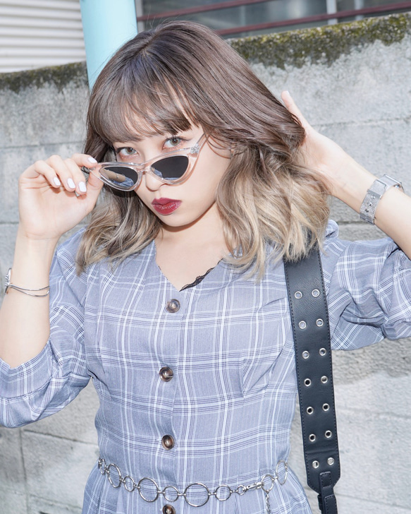 Cat Eye Clear Sunglass サングラス ホワイト 白 ストリート 2枚目の画像