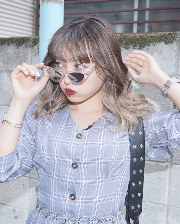 Cat Eye Clear Sunglass サングラス ホワイト 白 ストリート 3枚目の画像