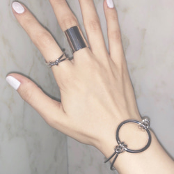 Wide Flat Maxi Ring (silver) 指輪 シルバー 銀色 ガーリー 2枚目の画像