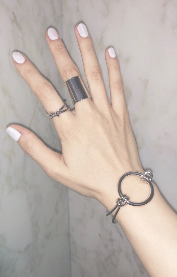 Wide Flat Maxi Ring (silver) 指輪 シルバー 銀色 ガーリー 2枚目の画像