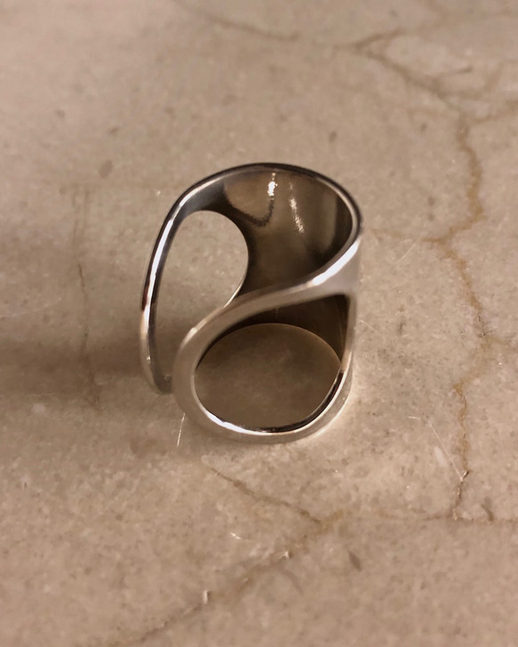 Wide Flat Maxi Ring (silver) 指輪 シルバー 銀色 ガーリー 7枚目の画像