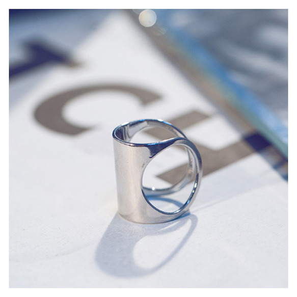 Wide Flat Maxi Ring (silver) 指輪 シルバー 銀色 ガーリー 5枚目の画像