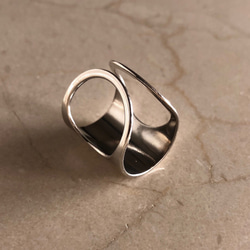 Wide Flat Maxi Ring (silver) 指輪 シルバー 銀色 ガーリー 6枚目の画像