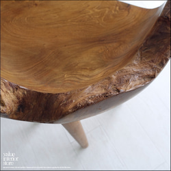 チーク無垢材 プリミティブチェアN07 イス 椅子 ベンチ 木製チェアー 天然木 手作り ナチュラル 素朴 銘木家具 8枚目の画像
