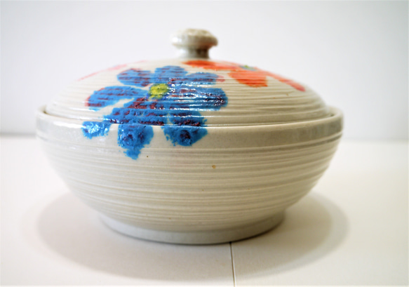 〈一点もの〉合子（蓋物）・花文様 10枚目の画像