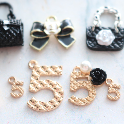 9個 口紅 リボン カメリア 5番 ハンドバッグ チャーム アソート