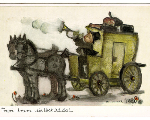 フンメル人形 The Mail is Here 郵便配達馬車 フンメル人形 The Mail is Here 郵便配達 馬車