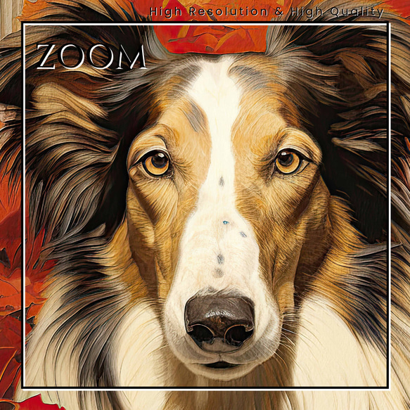 【博識 - ボルゾイ犬 No.1】 アートポスター 犬の絵 犬の絵画 犬のイラスト 3枚目の画像