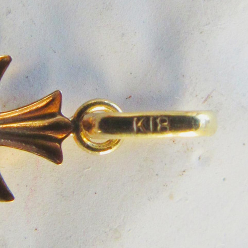 K18 18K クロス クロストップ ネックレス 十字架 18KYG ゴールド