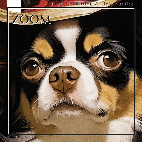 【博識 - チワワ犬 No.3】 アートポスター 犬の絵 犬の絵画 犬のイラスト 3枚目の画像