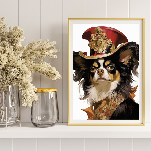 【博識 - チワワ犬 No.3】 アートポスター 犬の絵 犬の絵画 犬のイラスト 8枚目の画像