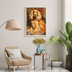 【博識 - コッカースパニエル犬 No.2】 アートポスター 犬の絵 犬の絵画 犬のイラスト 7枚目の画像
