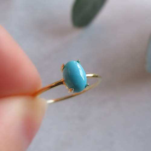 12月の誕生石】6×4mm発色美「スリーピングビューティーターコイズ