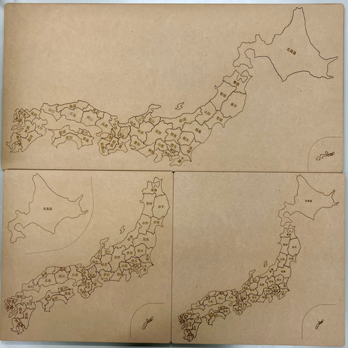レーザー加工機で作った木製日本地図パズルⅡ【MDF】 その他インテリア