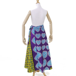 カンガの巻きスカート｜アフリカ布スカート ロングスカート アフリカンプリント 6枚目の画像