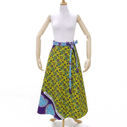 カンガの巻きスカート（ アフリカ布スカート ）ラップスカート ロング