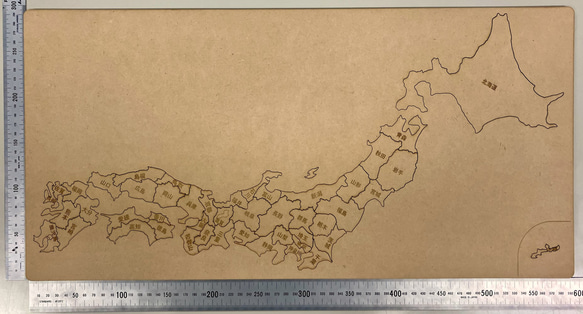 レーザー加工機で作った木製日本地図パズルⅢ【MDF】 1枚目の画像