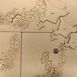 レーザー加工機で作った木製日本地図パズルⅢ【MDF】 3枚目の画像