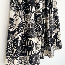 ♦︎特集掲載♦︎1番人気！ノルディックフラワー　綿麻ギャザースカート   生成り 7枚目の画像