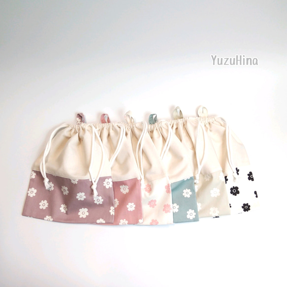 T2入園入学準備ピンクス花柄水玉pinks体育着袋お着替え袋巾着