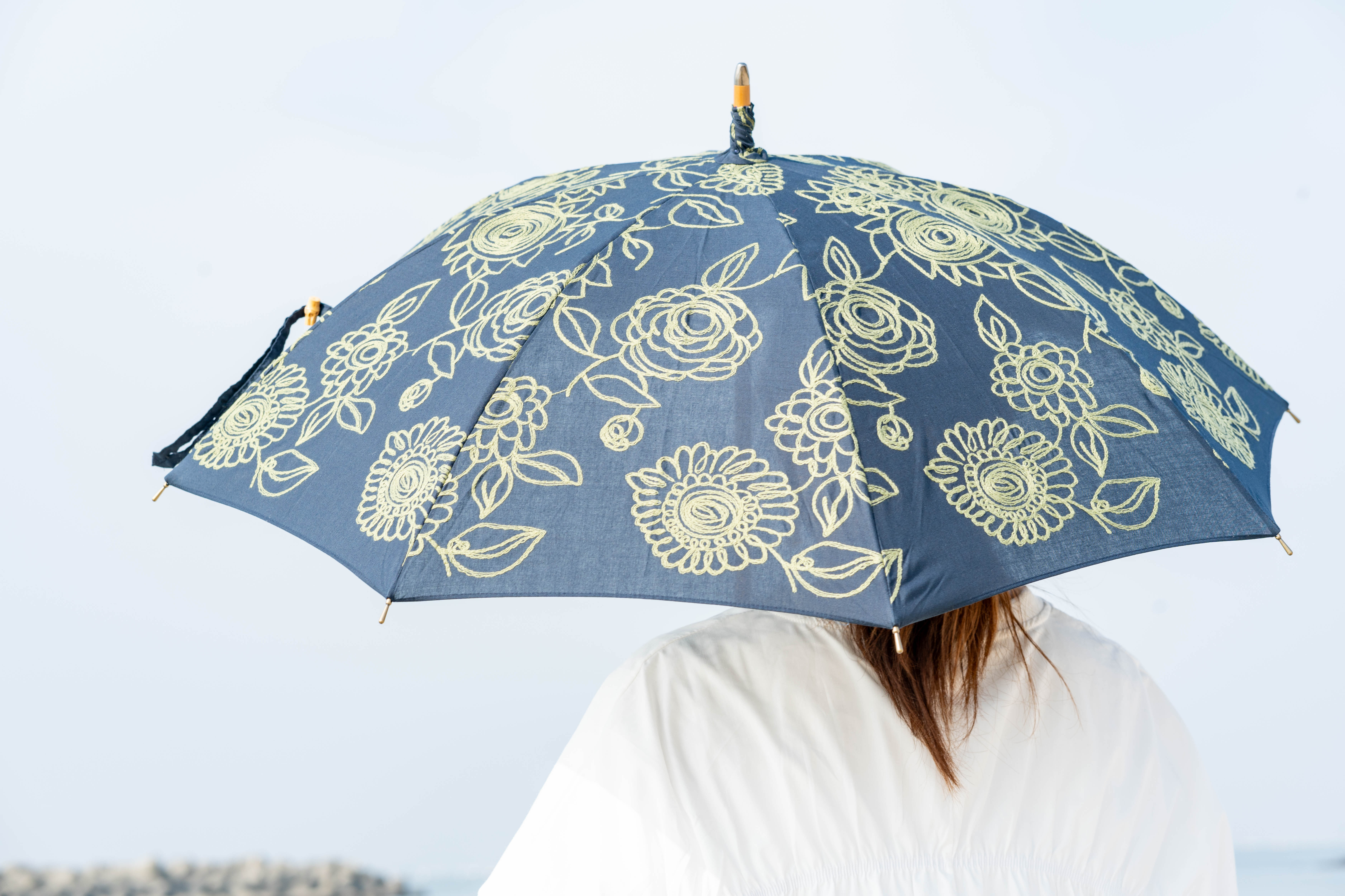 刺繍日傘/夜のお散歩/日本製/送料込