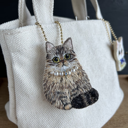 オーダー　［878］［879］猫の刺繍ブローチ　2点 4枚目の画像