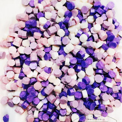 朝顔　ピング＆紫 mixシーリングワックス（約125粒）40ｇ　シーリングスタンプ　レター　封筒　招待状　結婚式　ギフト 2枚目の画像