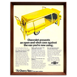 シボレー シェビー バン 1960年代 アメリカ ビンテージ 雑誌 広告 額付 ポスター 3枚目の画像