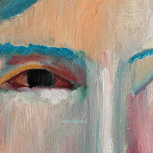 38×46㎝「トラックドライバーの肖像」F8・原画・油彩 N 絵画 かいがの 