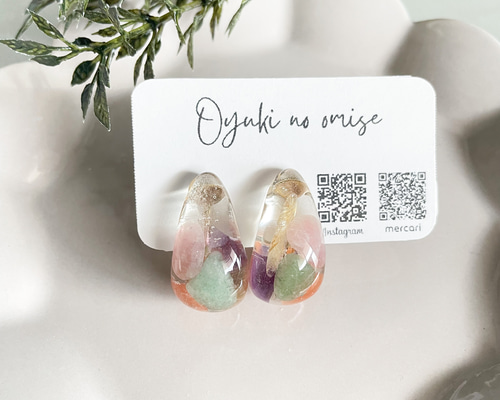 天然石レジンアクセサリー　5点セット　シークレットおまけ付 天然石レジンアクセサリー 5点セット シークレットおまけ付