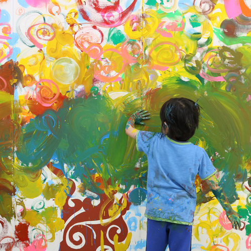 サイズ選べる♪スモック ファミリア風チェック（赤）×ベビーピンク 首