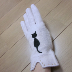 猫さん手袋　黒猫 2枚目の画像